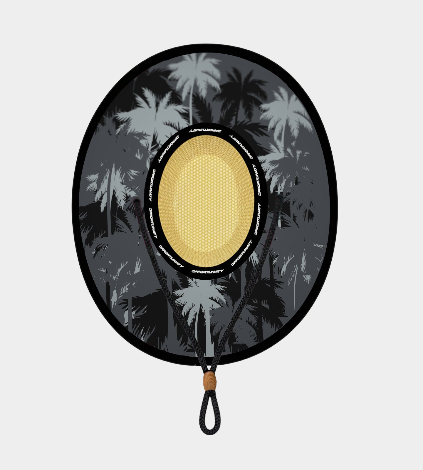 COCONUT COAST STRAW HAT - CHARCOAL