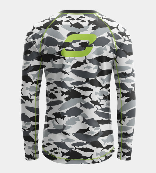 CAMO FISH UV SHIRT- WHITE