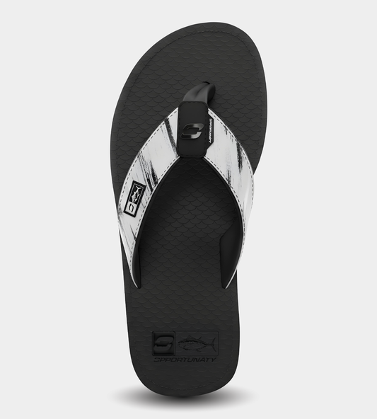 CATCH AND CARRY FLIP FLOP - WHITE / BLACK