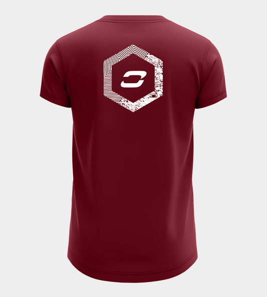 CLAD TSHIRT - BURGUNDY/ WHITE