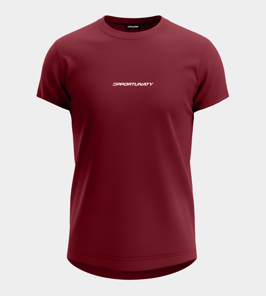 CLAD TSHIRT - BURGUNDY/ WHITE