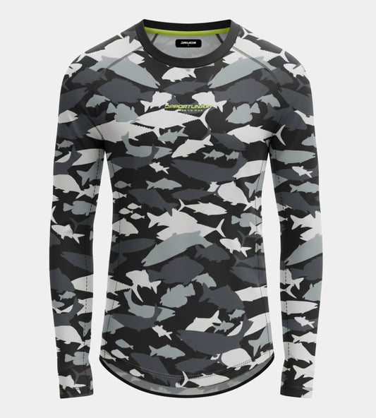 CAMO FISH NECK GAITOR - BLACK