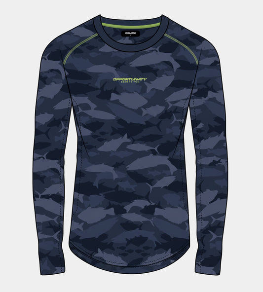 CAMO FISH NECK GAITOR - NAVY